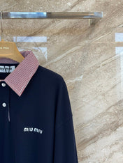 MIUMIU 26S LONG SLEEVE POLO SHIRT 876