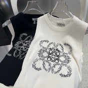 TANK TOP 633202 IN BLACK COTTON RIBBED KNIT