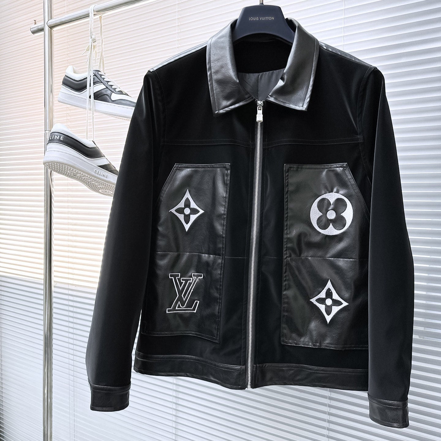 LV SHIRT JACKET IN BLACK SOFT CALFSKIN 239124