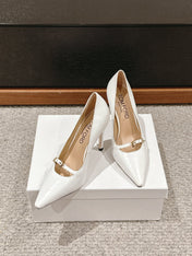 HIGH HEEL 10 CM IN WHITE CROCODILE LEATHER