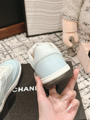 SNEAKER IN BLUE PASTEL HAND-POLISHED CALFSKIN 977829