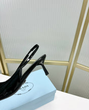 PRA PATENT LEATHER SLINGBACK PUMPS 50 BLACK