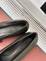 LP REBECCA BALLET FLATS CHARCOAL WAXED LEATHER