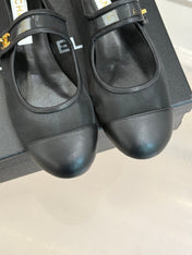 FLAT SHOES IN BLACK MESH MIX LAMBSKIN