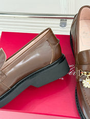 ROGER VIVIER 25S RANGERS CHAIN LOAFER IN BROWN CALFSKIN