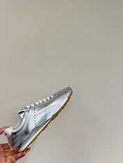 PLUME NAPPA SNEAKERS IN SILVER LAMBSKIN