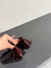 POPPY BALLET FLATS IN GARNET RED GLOSSY LAMBSKIN