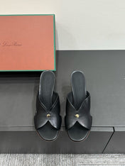 LP HIGH HEELS 25S IN BLACK LAMBSKIN