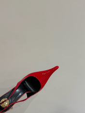 YSL HIGH SLINGBACK 25S IN RED GLOSSY LAMBSKIN