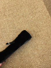 PRADA 26S SHEARLING BALLET FLATS IN BLACK