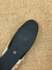 PRADA 26S SHEARLING MULE SLIPPERS IN BLACK CALFSKIN