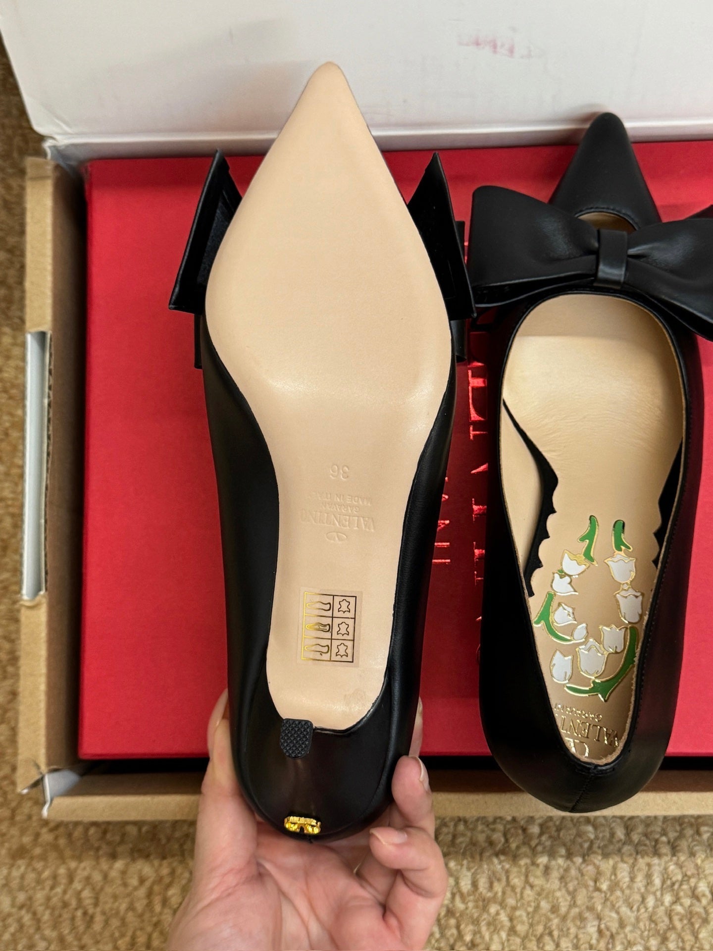 VALENTINO 26S HIGH HEEL SHOES IN BLACK CALFSKIN WITH BOW