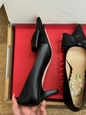 VALENTINO 26S HIGH HEEL SHOES IN BLACK CALFSKIN WITH BOW
