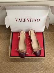 VALENTINO 26S HIGH HEEL SLINGBACKS IN BROWN CALFSKIN