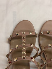 VALENTINO 26S ROCKSTUD HIGH HEEL SANDALS IN BLUSH NUDE CALFSKIN