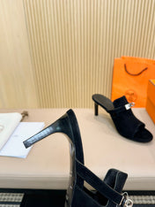 HEDEN MULE 80 BLACK SUEDE
