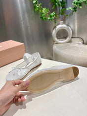 MARY JANE FLAT IN WHITE MESH