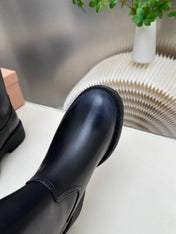 MIUMIU 26S MID CALF BOOT IN BLACK CALFSKIN