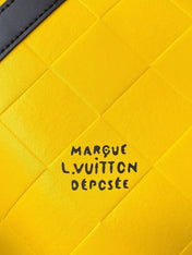 KEEPALL BANDOULIÈRE 50 IN YELLOW DAMIER SCUBA CALFSKIN