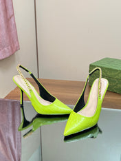 GG SIGNORIA SLINGBACK PUMP CHARTREUSE CALFSKIN