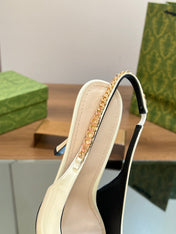 GG SIGNORIA SLINGBACK PUMP WHITE LAMBSKIN