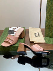 GG SIGNORIA SLIDE SANDAL PASTEL PINK DENIM