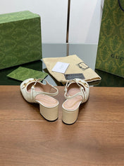 GG HORSEBIT PUMP WHITE GLOSSY LAMBSKIN