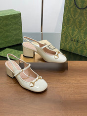 GG HORSEBIT PUMP WHITE LAMBSKIN