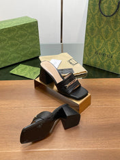 GG SIGNORIA SLIDE SANDAL BLACK DENIM