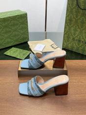 GG SIGNORIA SLIDE SANDAL SKY DENIM