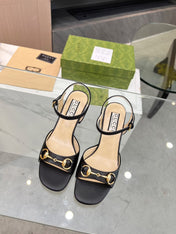 GG HIGH HEELS SANDALS 60 IN BLACK LAMBSKIN