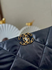 CHANEL 26S FLAP BAG 32 IN BLACK LAMBSKIN
