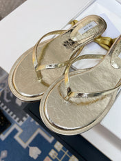 THE ROW 26S THONG SANDALS IN GOLD CALFSKIN