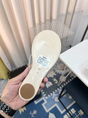 THE ROW 26S THONG SANDALS IN SILVER CALFSKIN