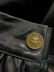 CHANEL 25S ROUND-NECK LEATHER JACKET 410