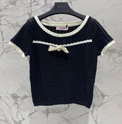 VALENTINO 26S SHORT-SLEEVE KNIT TOP 384