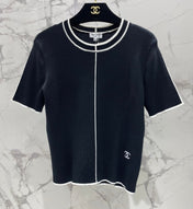 CHANEL 26S SHORT SLEEVE CREW NECK KNIT TOP 1627
