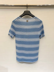 LOEWE 26S SHORT SLEEVE STRIPED KNIT TOP 524