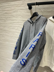 CELINE 26S SLEEVE ZIP-UP KNIT HOODIE 739