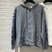 CELINE 26S SLEEVE ZIP-UP KNIT HOODIE 739