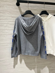 CELINE 26S SLEEVE ZIP-UP KNIT HOODIE 739
