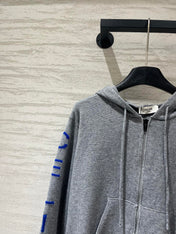 CELINE 26S SLEEVE ZIP-UP KNIT HOODIE 739