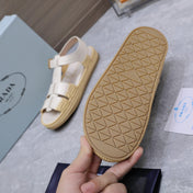 PRADA 26S SANDAL ESPADRILLES IN WHITE CALFSKIN
