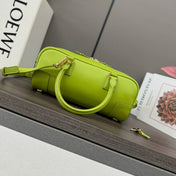 AMAZONA 23 CROPPED BAG IN PEAR GREEN SOFT GRAINED CALFSKIN