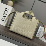 SMALL 24 LOEWE FONT TOTE IN ECRU JACQUARD CANVAS