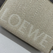 SMALL 24 LOEWE FONT TOTE IN ECRU JACQUARD CANVAS