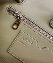 LOEWE 25S MADRID BAG 28 IN SAND YELLOW CALFSKIN GOLD HARDWARE