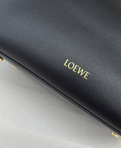 LOEWE 25S MEDIUM MADRID BAG 23 IN BLACK CALFSKIN GOLD HARDWARE
