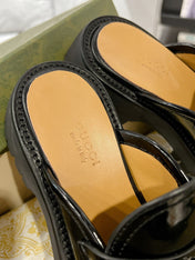 GG MULE WITH HORSEBIT GLOSSY BLACK CALFSKIN