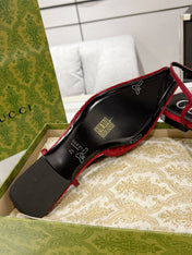 SLINGBACK FLATS IN CHERRY RED VELVET